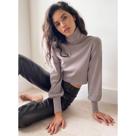 Aritzia Sweaters - Aritzia Wilfred Rebecca Cropped Turtleneck Sweater Size S